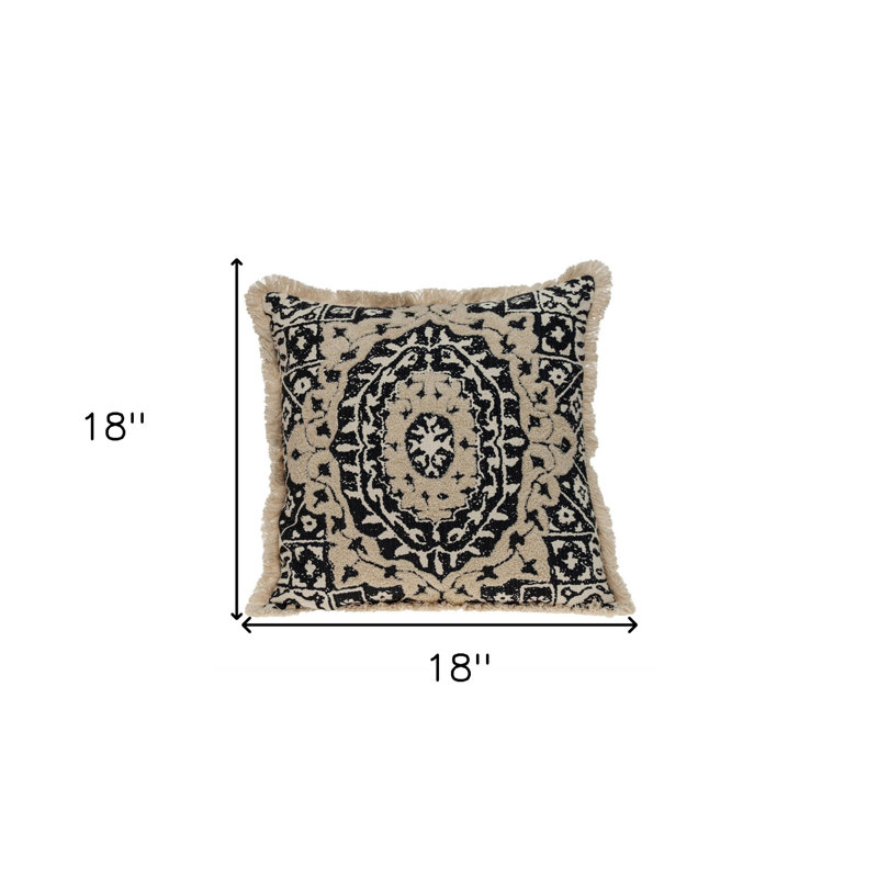 Coussin décoratif noir Parkland, Beige / noir