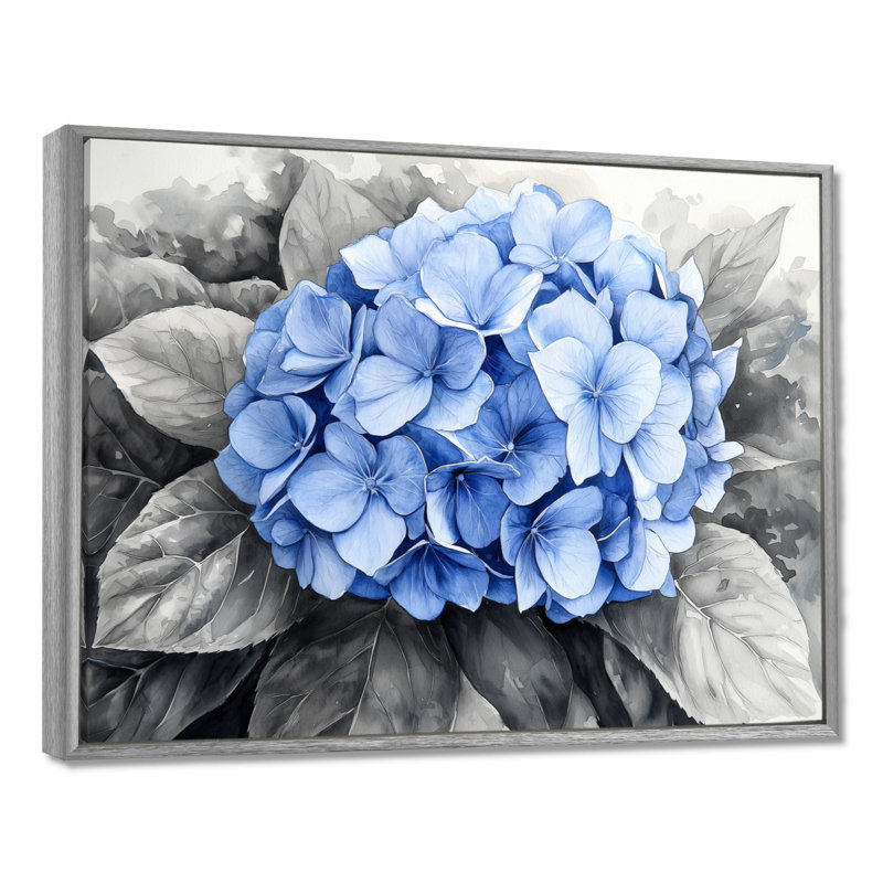 Ingersoll - Floral Wall Art, Impression sur cadre flottant, Argent, H 12 po x l 20 po