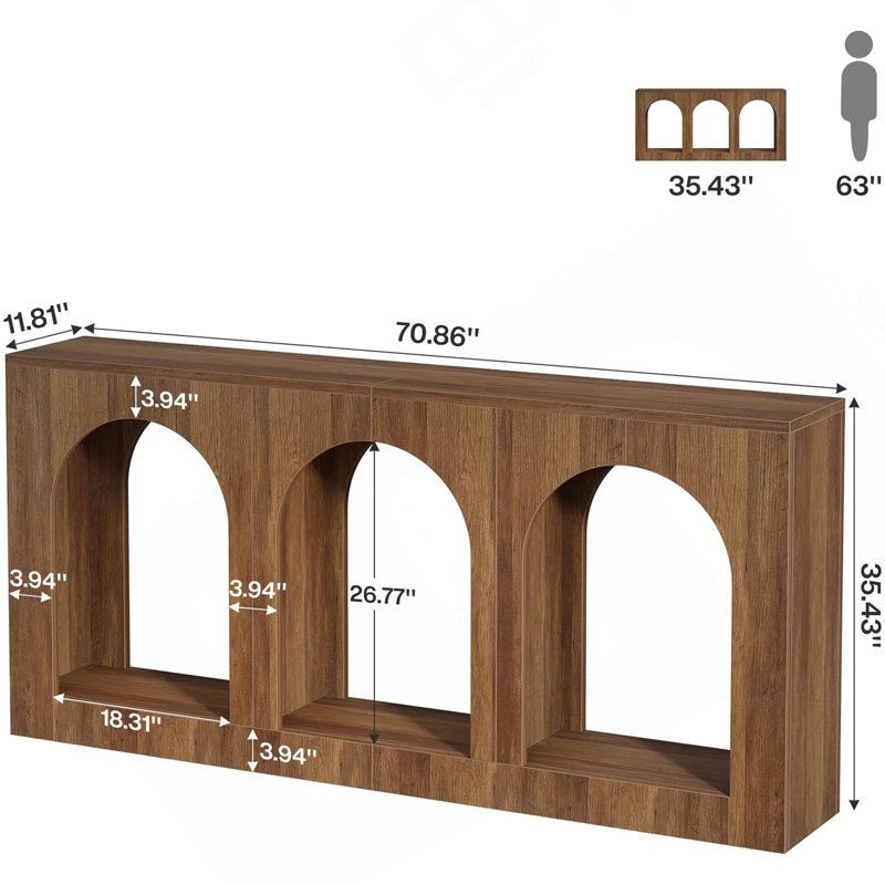 Table d'appoint Classic Design, table de vestibule arquée, console (table seulement)