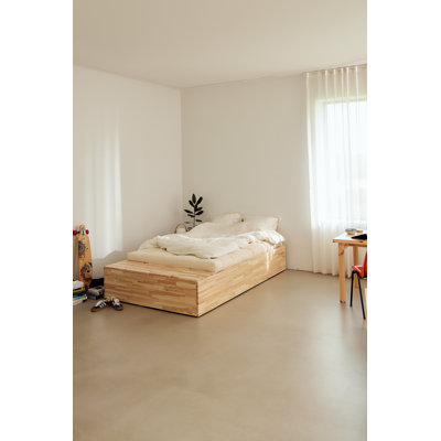 BASEMENT BED CLEAR LACQUERED STORAGE BENCH CLEAR