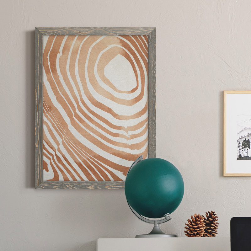 Toile encadrée de qualité supérieure à grain de bois Suminagashi IV - prête à être accrochée, H 20 po x l 24 po x P 1 po