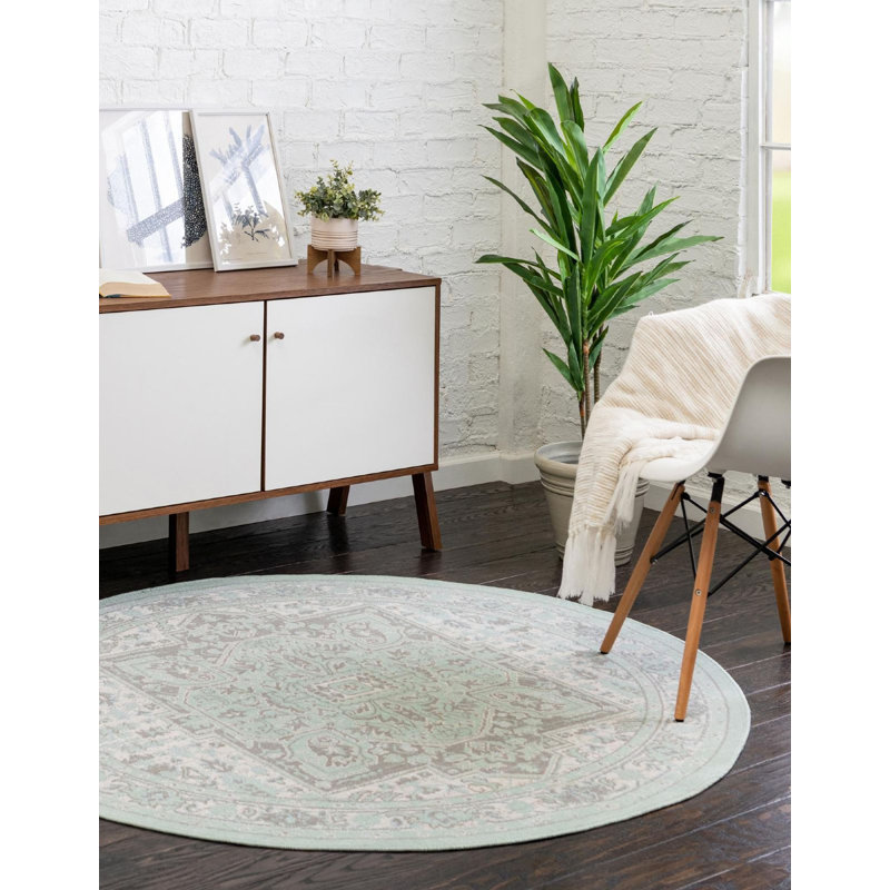 Marciel Oriental Indoor Rug, Round 5'