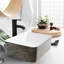 Lavabo vasque rectangulaire en céramique gris et blanc