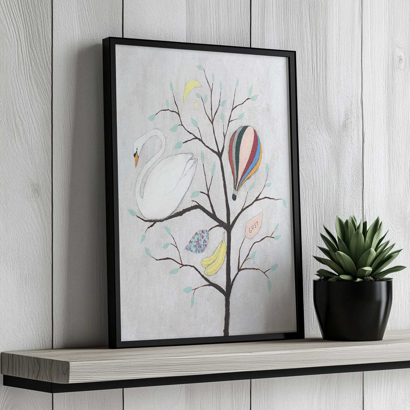 «Swan Story» par Rebecca Rebouche, reproduction d'art sur toile, H 40 po x l 30 po, Doré