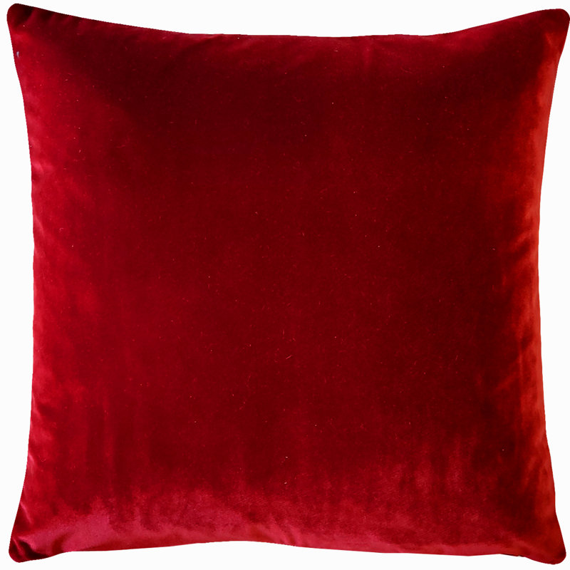 Castello Velvet Reversible Throw Pillow, 20" x 20", Red