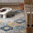 Kymiere Abstract Area Rug in Blue/Mustard Yellow-893446829