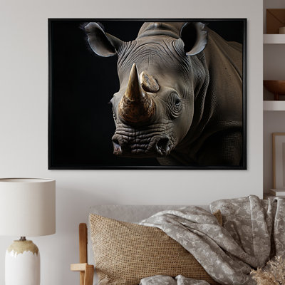 Portrait d'un rhinocéros gris - impression