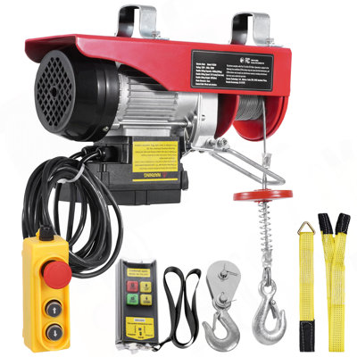 Electric Hoist Crane Winch 440 Lbs 328 Ft Wireless & 14 Ft Wired Remote