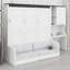 Lit escamotable multifonctionnel avec canapé, bureau et armoire de rangement, conception pliable peu encombrante