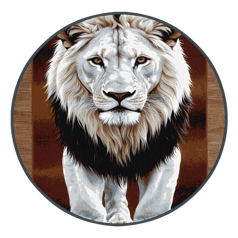  Tapis blanc lavable lion de Timbavati, Rectangulaire 2 pi x 3 pi
