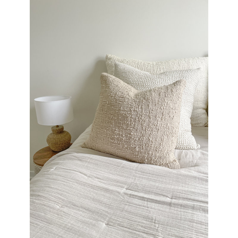 Cozy Square Pillow Cover, Beige, 26"H x 26"W, Pillow Cover Only - No Insert