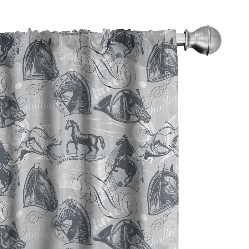 Different Kind of Nostalgic Gentle Horses Semi-Sheer Rod Pocket Curtain Panels, 28" x 95"