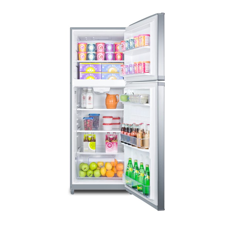 Summit Full Size Fridge with Top Mount Freezer, Stainless Steel