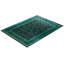 Overdyed Hand-Knotted Wool Modern-Contemporary Green Area Rug 9' 1" x 12' 4"