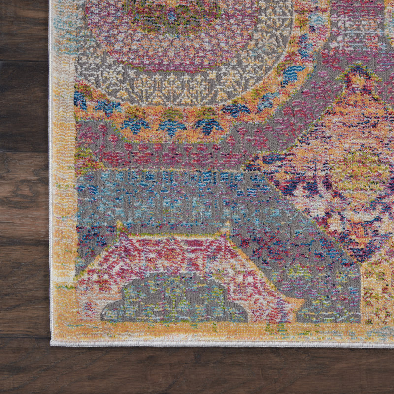 Tapis bohème multicolore Hawkin Ankara Global 8 pi 10 po x 11 pi 10 po, Rectangle 8 pi 10 po x 11 pi 10 po