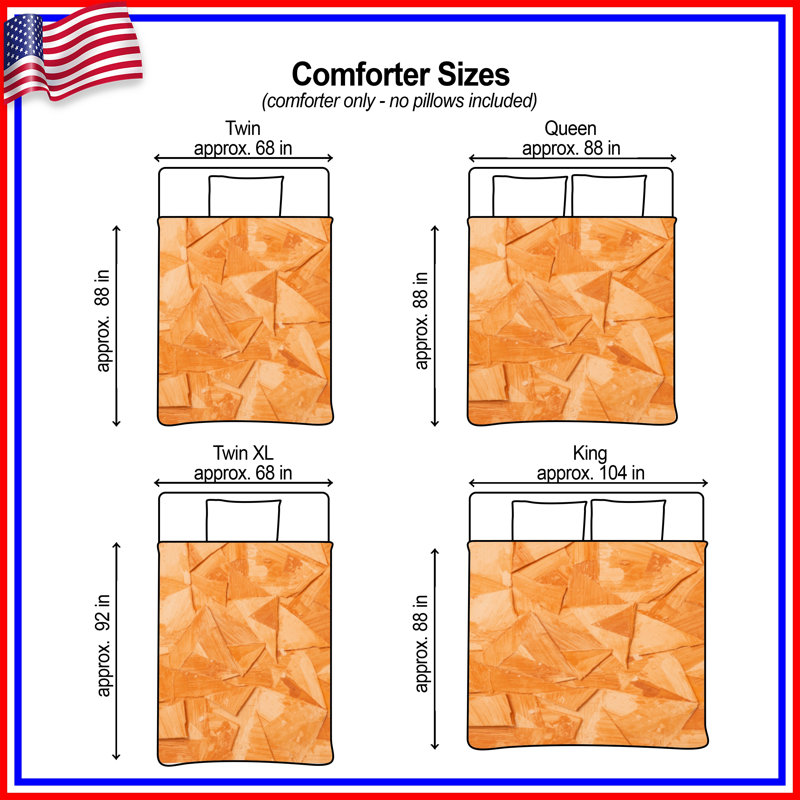 Orange Geometric Abstract Comforter, Twin