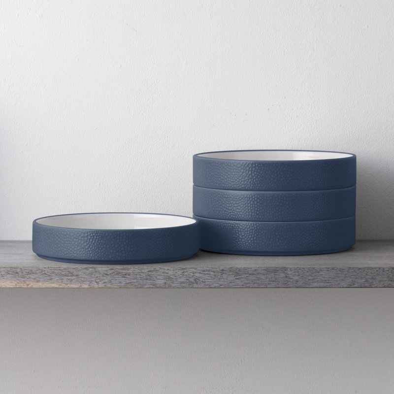 Noritake Colortex Stone Stax, assiettes profondes, 7 1/2 po, 12 oz, Bleu