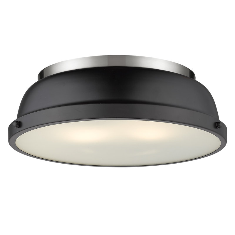 Plafonnier encastré 2 lumières Calico, Noir mat, Étain