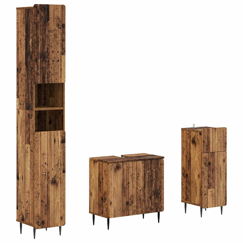 Bathroom Storage Furniture Set, Old Wood