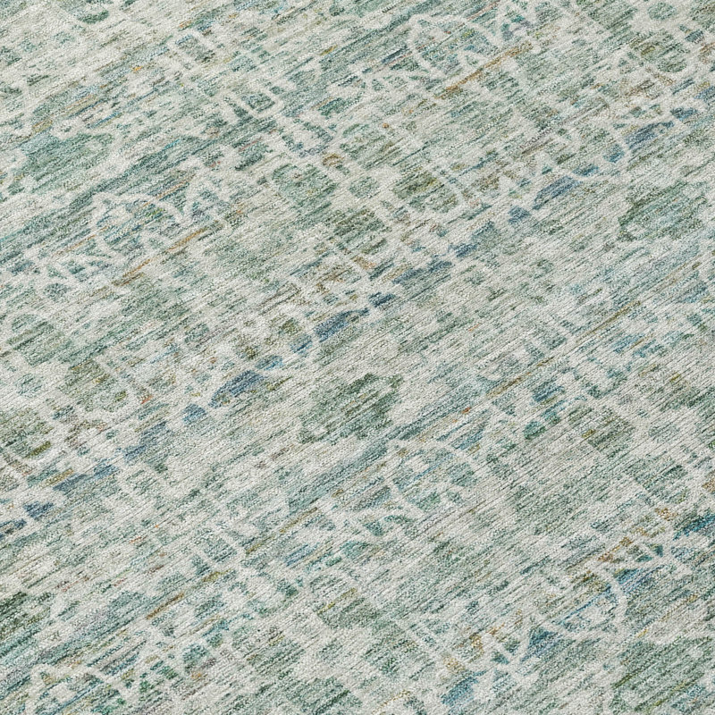 Machine Washable Indoor/Outdoor Oden ACN2152 Striped Rug, Rond 8 pi