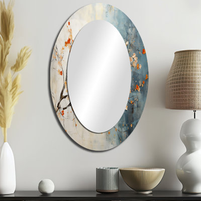 Miroir mural orange traditionnel