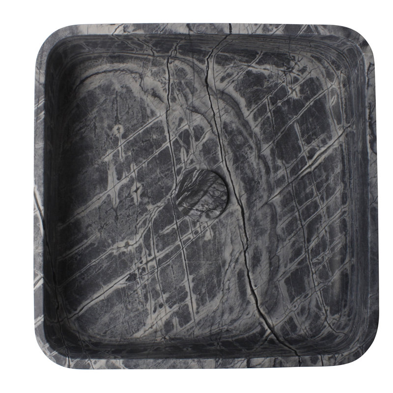 Barclay Maxton 15.75'' Stone Square Bathroom Sink, Honed Lunar Marble
