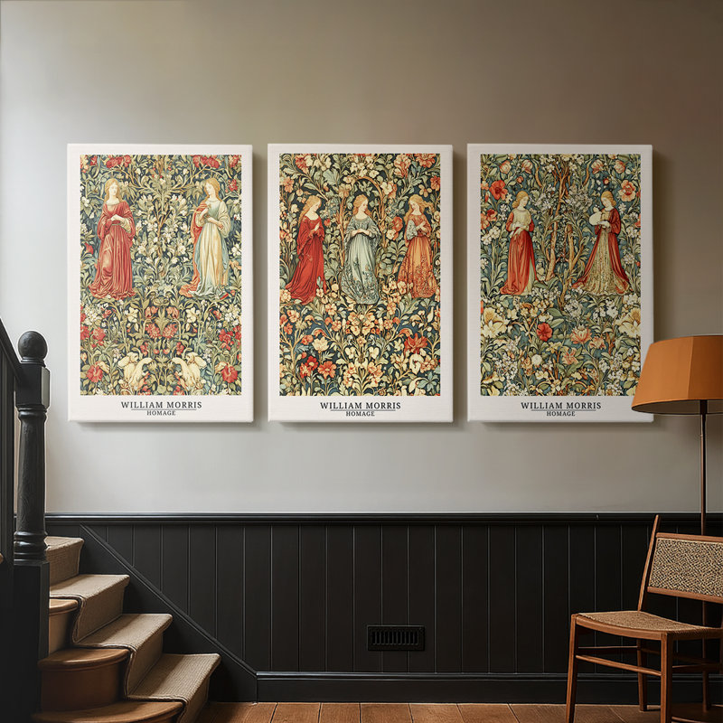 Série sur toile tendue sur mesure - 3 pièces, H 60 po x l 120 po