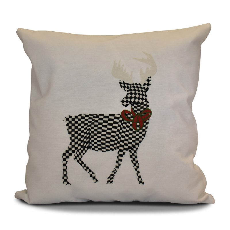 Jump For Joy Reversible Throw Pillow, 26" H x 26" W, White