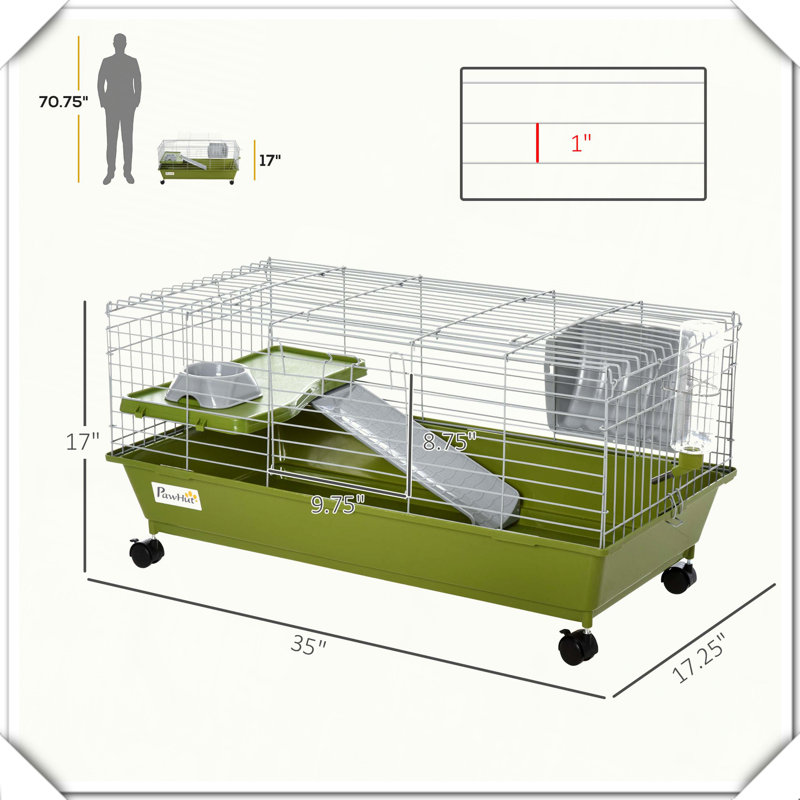 Cage à roulettes pour petits animaux, Vert