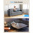 71" W Full Velvet Loveseat Sleeper with Folding Mattress, Dark Grey-1377051037-1377051039