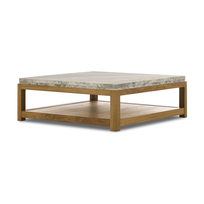 Roberta Coffee Table-Sandblasted White Marble