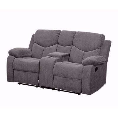 Kalen Gray Chenille Loveseat W/Console