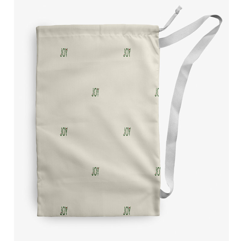 Sac à linge Joy, Petit (H 29 po x l 18 po), Ivoire / vert