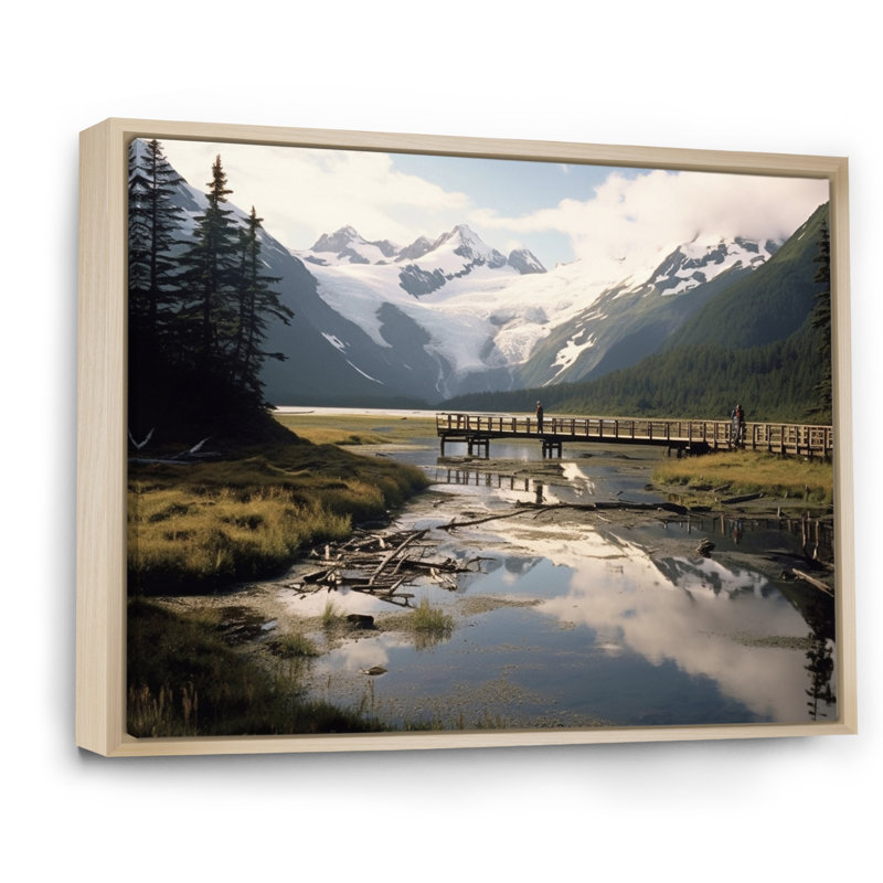 Alaska, rivière sauvage sur toile, H 34 po x l 44 po x P 1,5 po, Toile naturelle