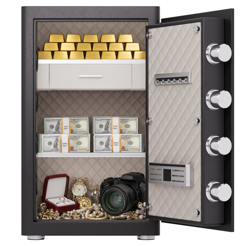 2.8 Cu Ft Safe, Heavy-duty Steel, Digital Keypad, 10mm Door, 28mm Bolts, Removable Shelf, Jewelry Box, Dual Alarm, Silent Mode, Home, Work Home Bag, Multiple Settings