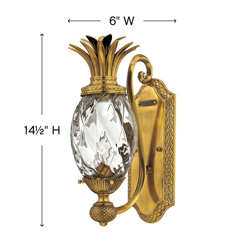 Elegant Burnished Brass Dimmable Wall Sconce with Clear Optic Shade