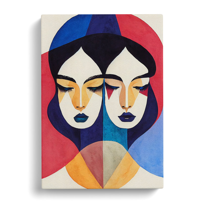 Woman Abstract Watercolour No.4 - Wrapped Canvas, 50cm H x 35cm W x 3cm D