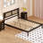 Wooden Platform Bed with Natural Rattan Headboard,Elegance with Minimalist Charm for Bedroom-959073728-965909621