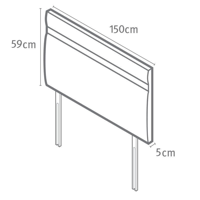Upholstered Headboard, Kingsize (5'), Ebony