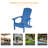 Hachirou Set of 2 Plastic Adirondack Chairs, All-Weather Hachirou Patio Chair with Ergonomic Design, Outdoor Fire Pit Chair for Deck Backyard Lawn Garden-1950282622