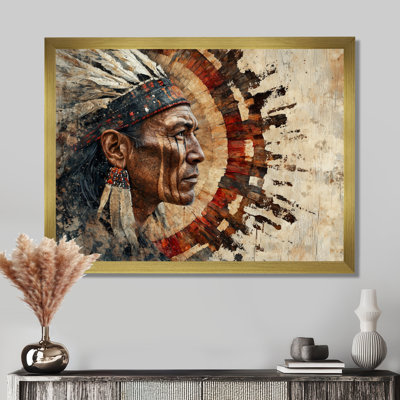 Halterman Native American Warrior Energy Of Forest V - Native American Warrior, art mural