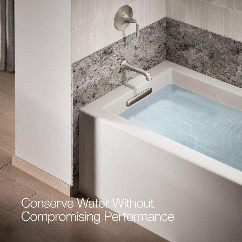Tone Wall-Mount Non-Diverter Bath Spout, Vibrant Brushed Nickel