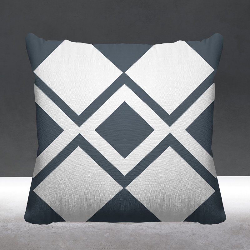 Coussin décoratif intérieur / extérieur Halsey Loop, L 17 po x H 17 po, Gris