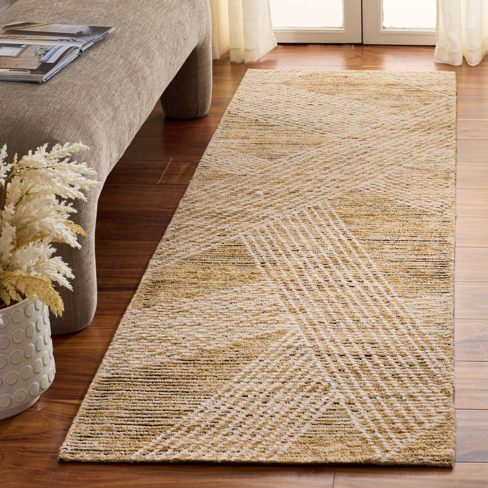 Hand-Tufted Abstract Wool Rug, Runner 2'3" x 8'