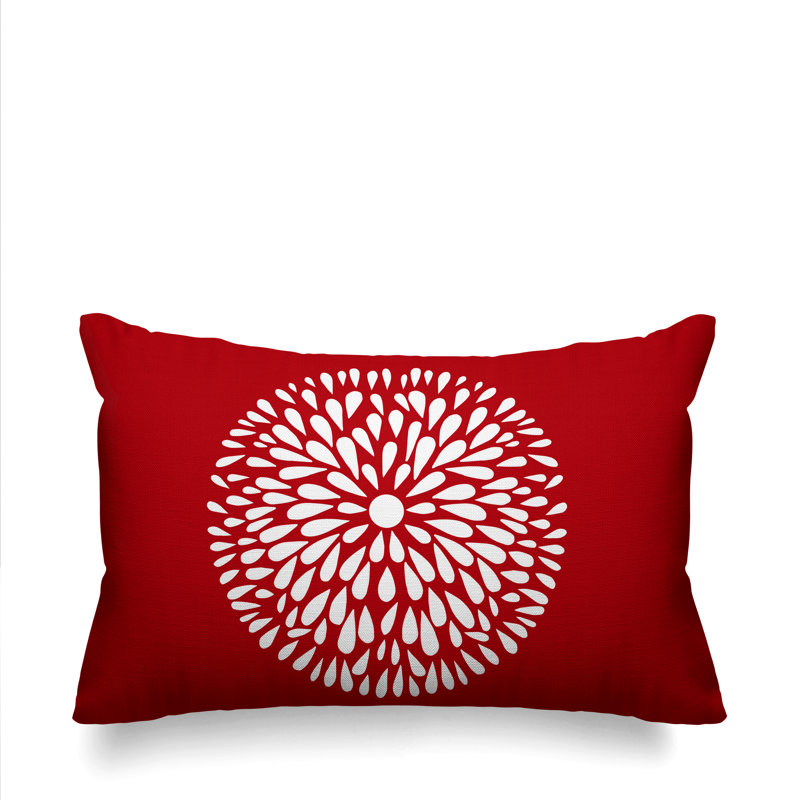 Coussin Pheobe, 14 po x 20 po, Rouge, Rectangle