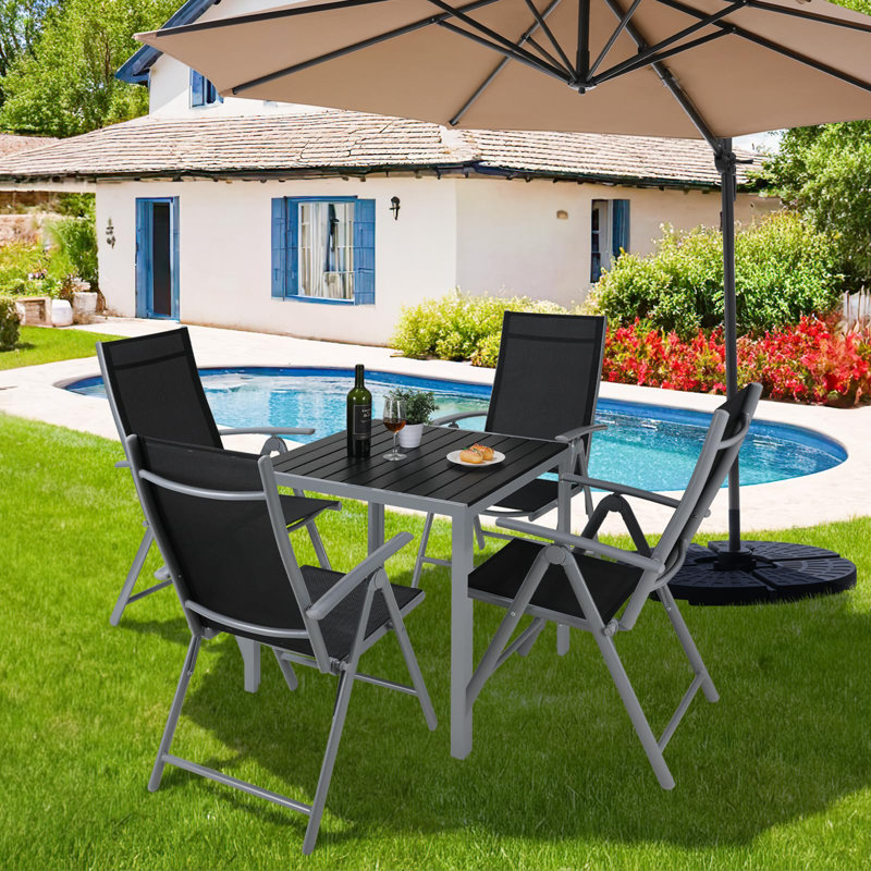 Square 75Cm L Outdoor Bistro Table, Grey