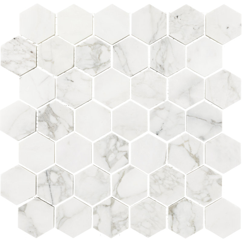 Mosaïque hexagonale en marbre naturel vénitien 2 "Daltile Calacatta