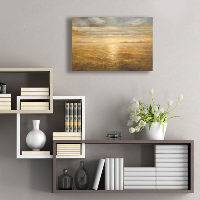  «Serene Sea 1 Gold» par Danhui Nai, art mural en verre acrylique, 24 po x 16 po