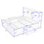Lit plateforme en bois avec deux tiroirs et USB Endy-733146798