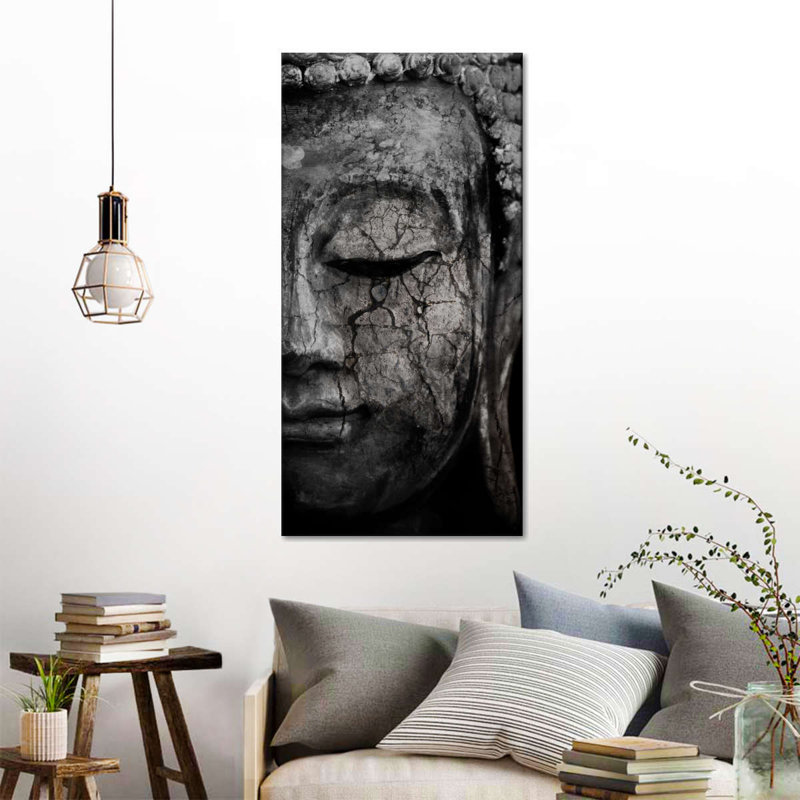 Bouddha méditant sur toile, H 24 po x l 48 po